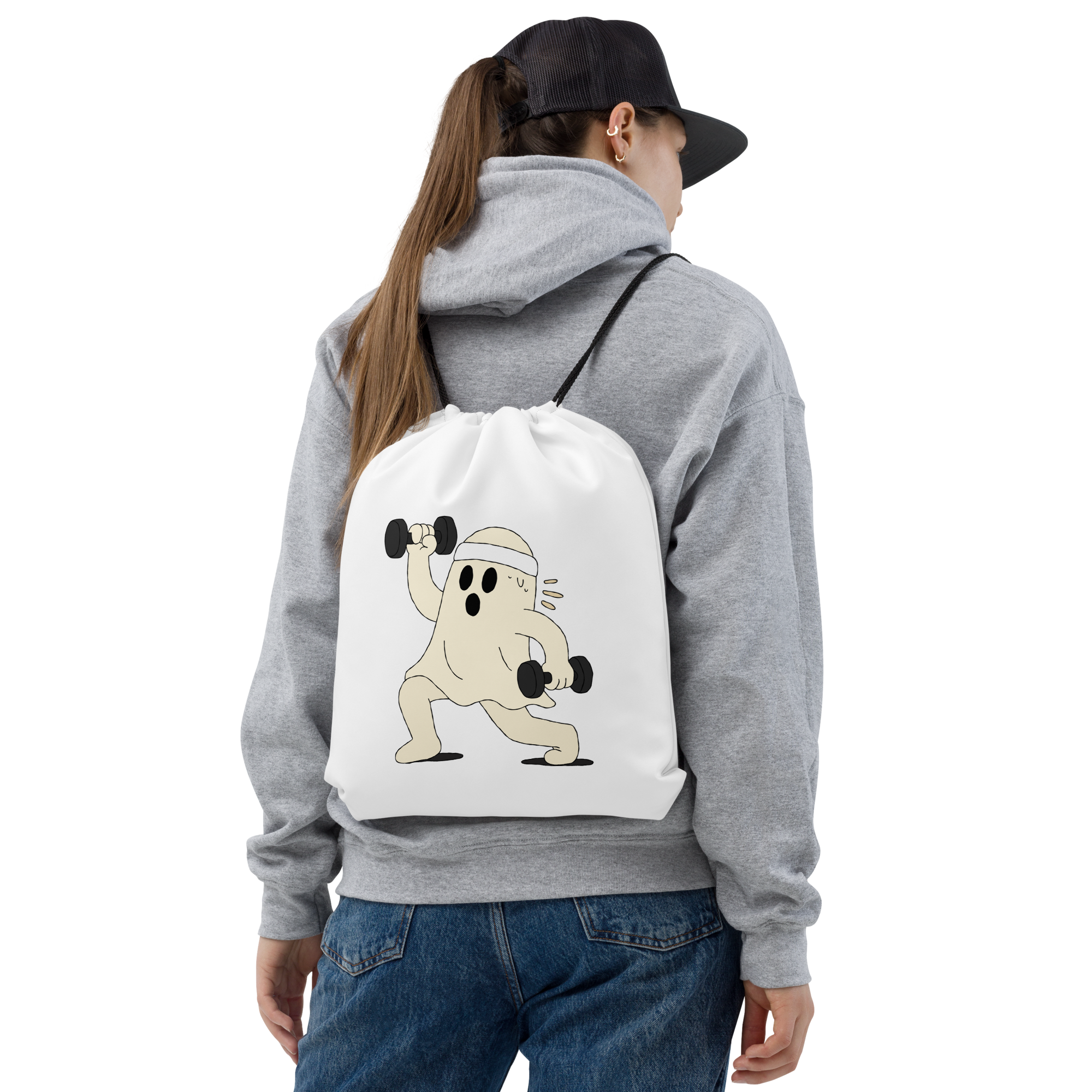 GymCreed Drawstring Bag — Ghost
